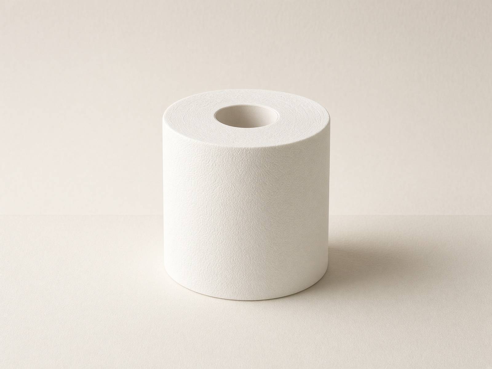 A standing roll of ritual paper on cream archival paper